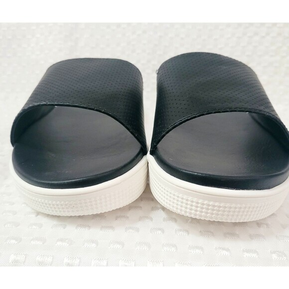 MIA Womens Sz 9M Black Wide Band Slip Slide On Kayliee Sandals 1.5" Platform - Picture 3 of 9